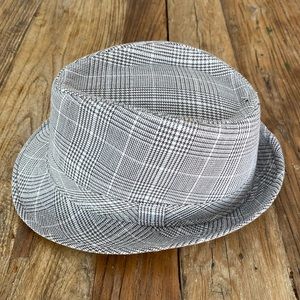 Women’s Grey/Brown Plaid Fedora Hat